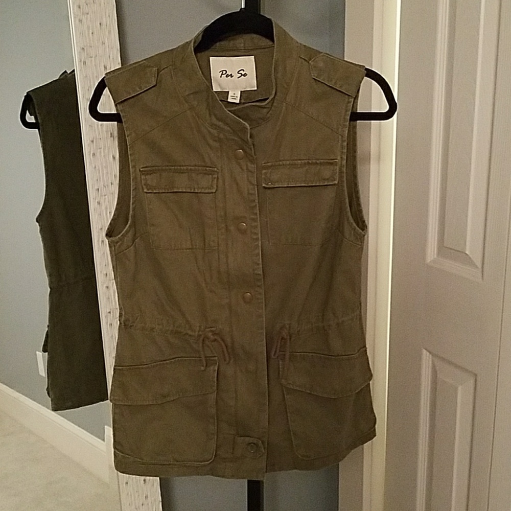 Olive Green Cargo Vest